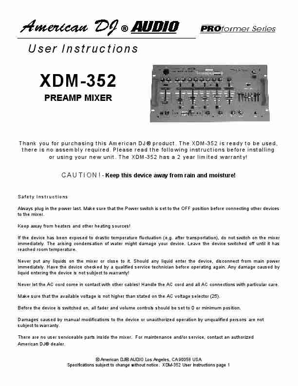 American DJ DJ Equipment XDM-352-page_pdf